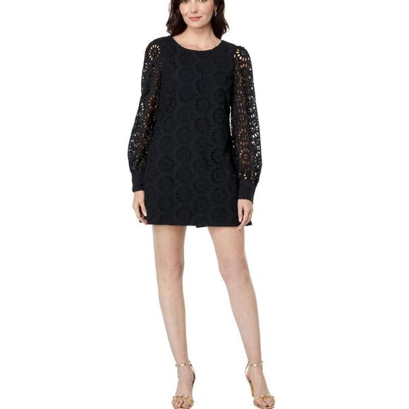 Lilly Pulitzer Women's Onyx Oversized Pinwheel Eyelet Aisha Dress Size 4 - Picture 3 of 10